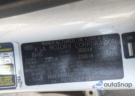 2016 Kia Forte Lx из США, поврежденный, VIN KNAFK4A61G5536450